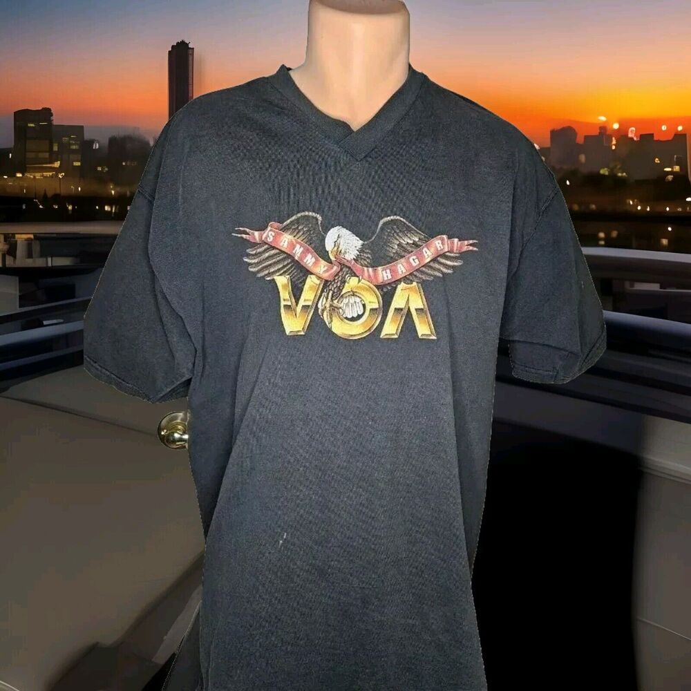 Vintage Sammy Hagar Black VOA I Cant Drive 55 V Neck T-shirt 1985-86